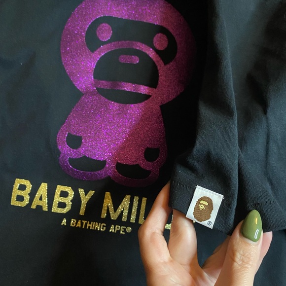 BAPE glitter BABY MILO T-Shirt - authentic new never used. Size XL - Picture 4 of 5